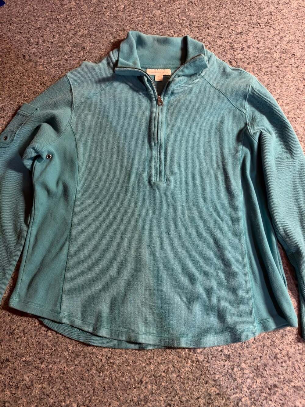 Coldwater Creek 1/4 Zip Thermal Pullover Size L 14-16 Teal